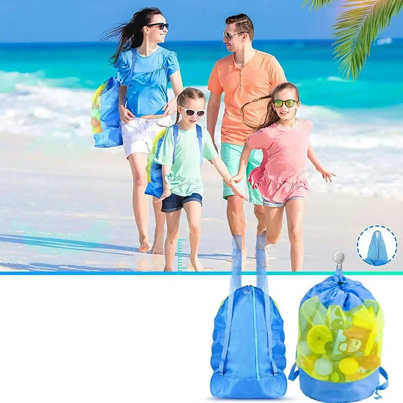 New Beach Bag Foldable Mesh Swimming Bag Toys Basket High Capacity Storage Bag for Kids Outdoor Children Swimming Dry Sack