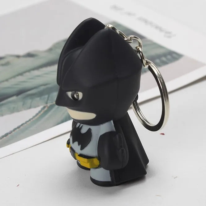 6cm The Dark Knight Rises Figures Batman Eyes Glow Keychain Action Figure Anime Collectible Model  Birthday Gift Toys Game Kids