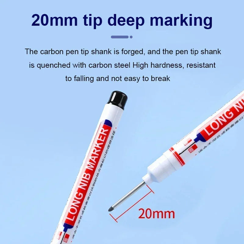 1/5 PCS Long Head Marker Marking Pen Permanent Paint Pen Set For Woodworking Decoration Deep Hole Marker Stationary Art Supplies