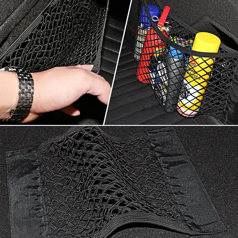 Car Back Rear Mesh Trunk Seat Elastic String Net Storage Bag