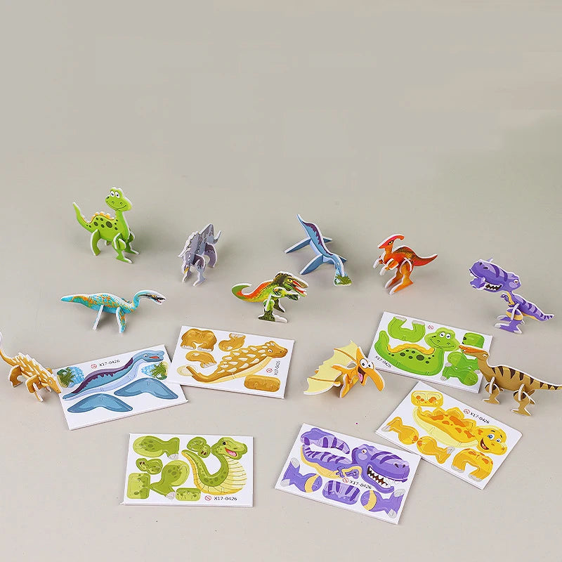 30Pc 3D Dinosaur Paper Jigsaw Puzzles Party Favor Kids Toys Birthday Party Giveaway Classroom Treasure Box Rewards Pinata Filler