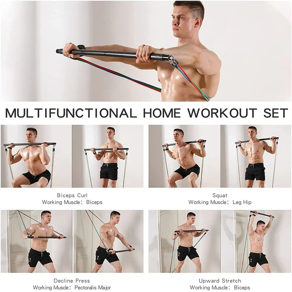 Fitness Booty Resistance Elastic Band Workout for Training Home Exercise Sport Gym Dumbbell Harness Set Expander Equipment