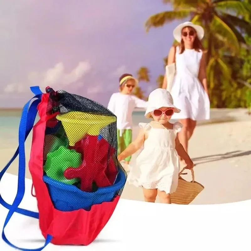 New Beach Bag Foldable Mesh Swimming Bag Toys Basket High Capacity Storage Bag for Kids Outdoor Children Swimming Dry Sack