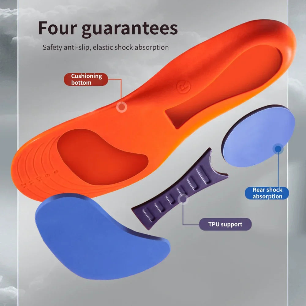 Sports High Elasticity Insoles for Shoes Sole Technology Shock Absorption Breathable Running Insoles for Feet Orthopedic Insoles