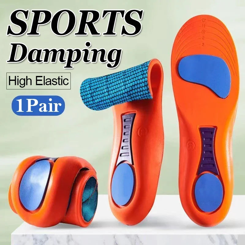 Sports High Elasticity Insoles for Shoes Sole Technology Shock Absorption Breathable Running Insoles for Feet Orthopedic Insoles