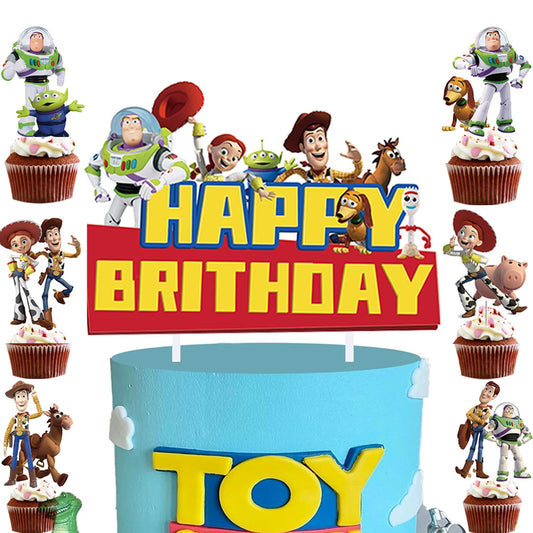 Toy Story Cake Topper Cupcake Toppers for Kids Toys Inspired Story Birthday Party Supplies Buzz Lightyear Party Cake Decorations