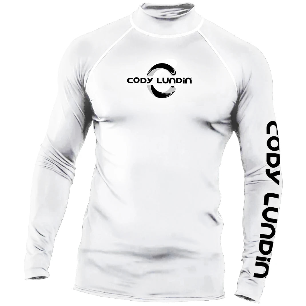 Cody Lundin Men Long Sleeve Beach UV Protection Shirt for Men Workout Swim Diving Cycling Rash Guard Quick Dry Surfing T-shirts