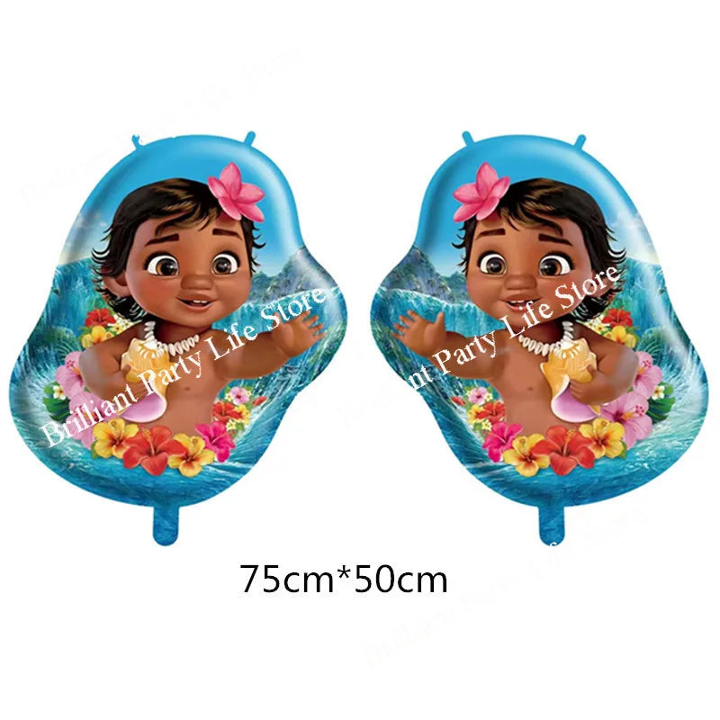 Disney Moana Foil Balloons Girls Birthday Party Decorations 32inch Blue Number Baby Shower Kids Toys Globos Princess Girl Gift