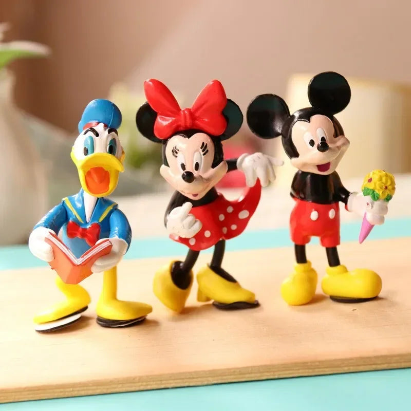 Disney Kawaii Anime Figures Mickey Mouse Minnie Mouse Birthday Party Cake Decoration Random 1 Pcs PVC Anime Figures Kids Toys