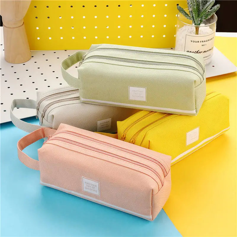 Hot Sale Colorful Large Capacity Pencil Cases Bags Creative Korea Fabric Pen Box Pouch Case School Office Stationary Supplies