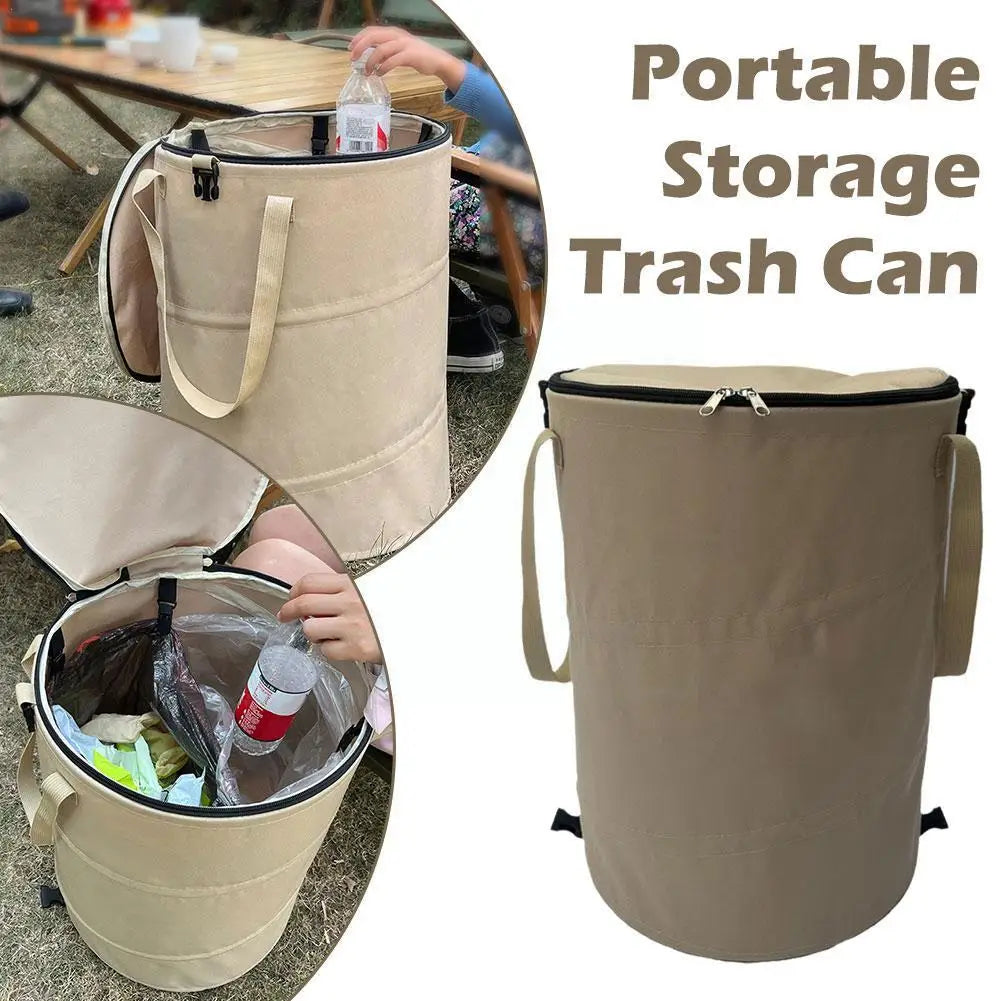 Garden Trash Can Folding Trash Can Garden Storage Fallen Capacity Bags Storage Oxford Large Cloth Leaves Weed Outdoor Trash W2U3