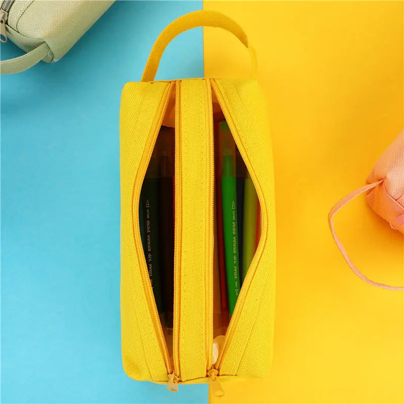 Hot Sale Colorful Large Capacity Pencil Cases Bags Creative Korea Fabric Pen Box Pouch Case School Office Stationary Supplies