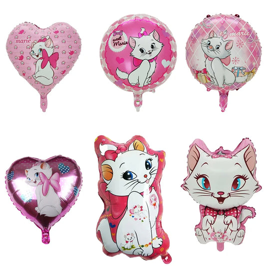 Disney Marie Cat Cartoon Balloons Kids Baby Happy Birthday Party Decoration Aluminum Film Latex Foil Balloons Kids Toys