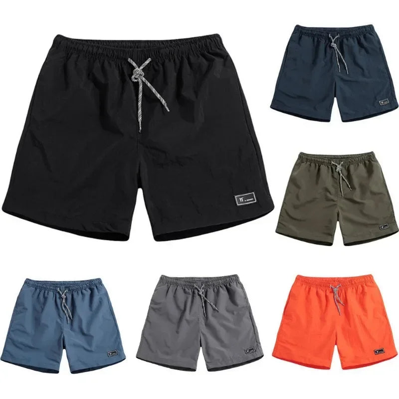 Summer Shorts Men Drawstring Short Pants Large Size Thin Casual Quick-Drying Printed Shorts Swim Surfing Beachwear Sports Cloth