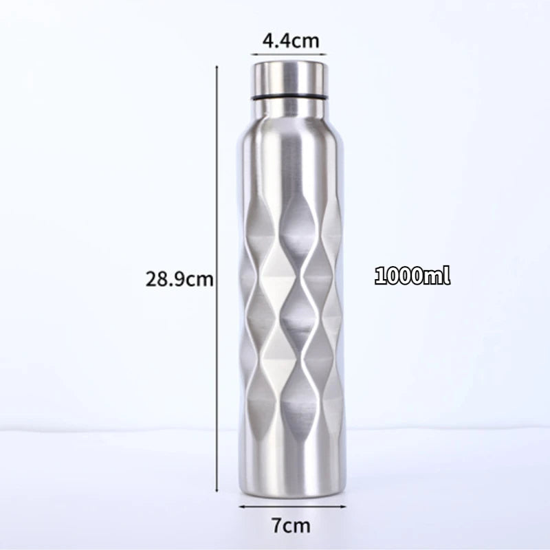 1000ml Water Bottles Single Wall Stainless Steel Gym Outdoor Creative Portable Beer Drink Bottle