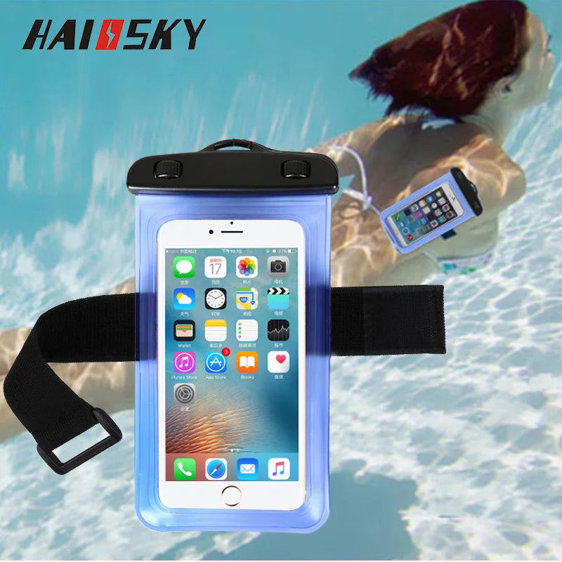 Summer Swimming Waterproof Pouch Underwater Arm Band Phone Case Bag On Hand Universal Diving Beach Dry Bags Skiing Holder 6.9 in