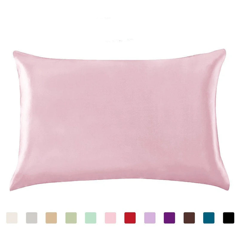 Polyester Satin King Pillowcase Soft Smooth Queen/Standard Pillowcase Cushion Cover Chair Seat Bedding Pillows Cover Home Decor