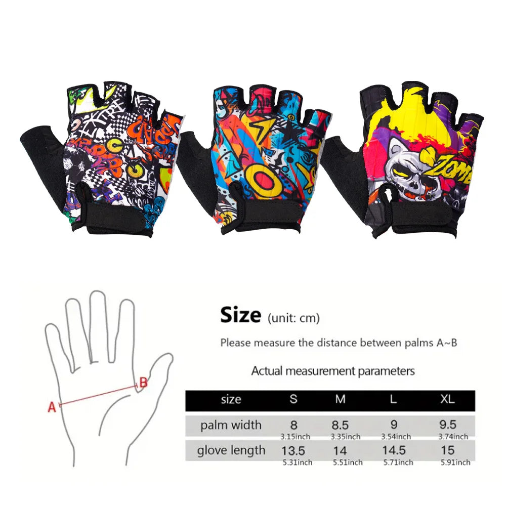 CHOOEE Cycling Sports Gloves Half Finger Shock Absorbing Breathable Summer Racing Bike Bicycle Fitness Gloves Anti-Slip