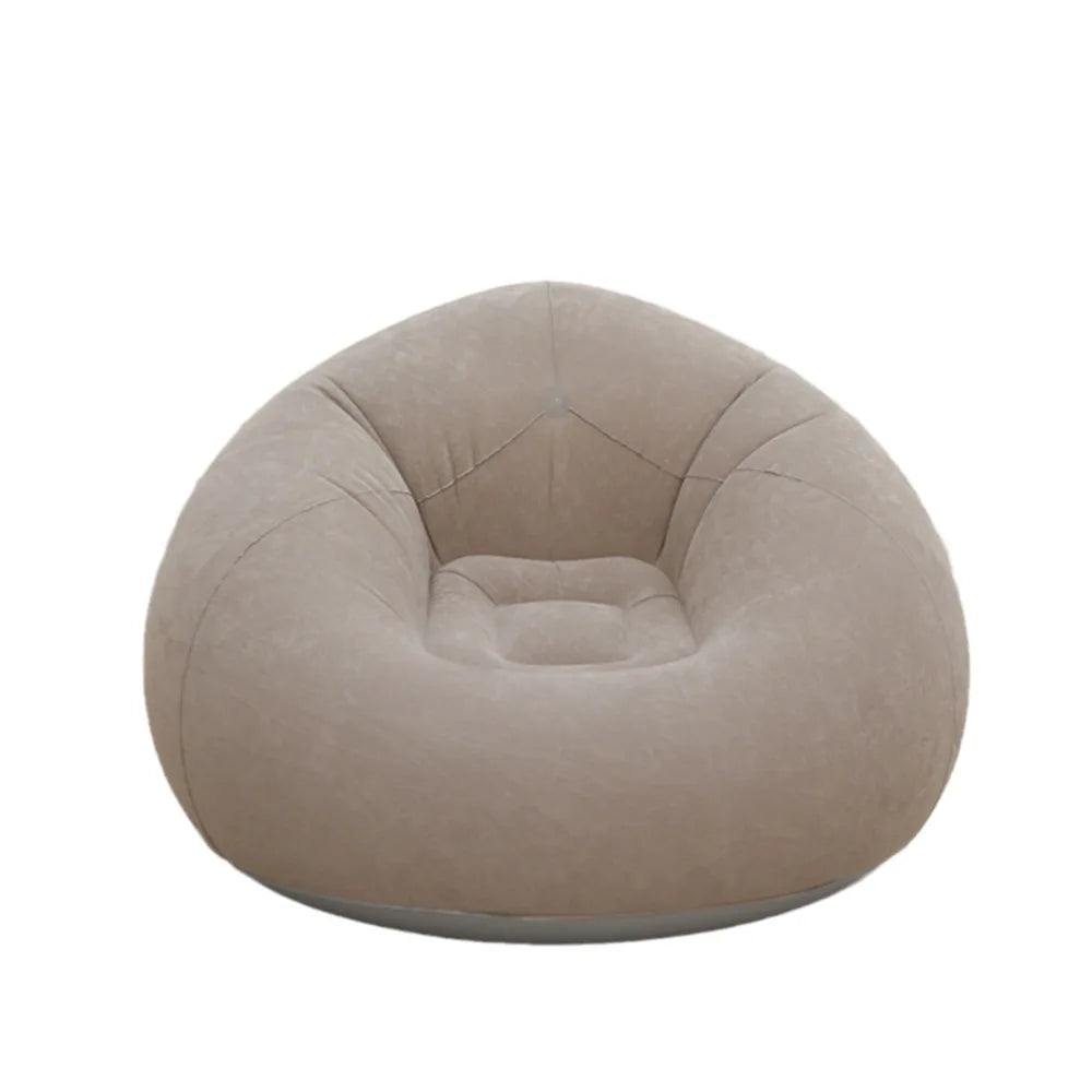 New Inflatable Flocking Sofa Single Lazy Sofa Chair Foldable Outdoor Leisure Bean Bag Sofa