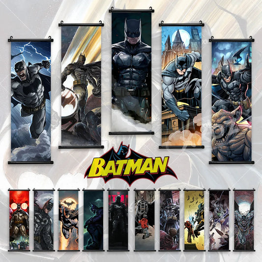 DC Comics Posters Batman Hanging Painting Justice League Canvas Wall Art Batgirl Home Decoration Anime Joker Scroll Picture Gift