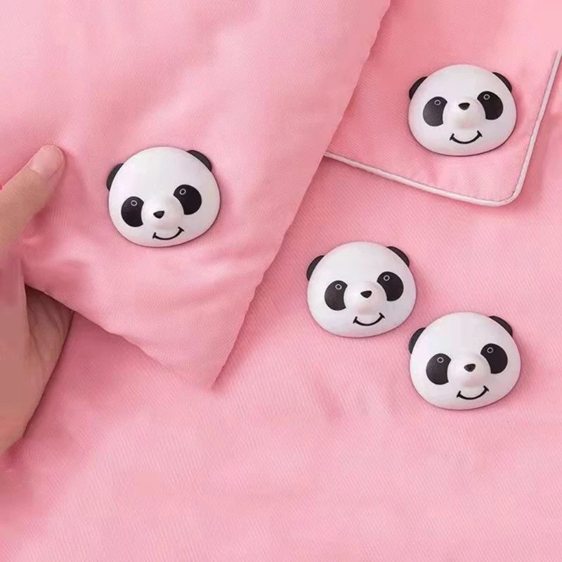 8x Duvet Clips Panda Duvet Pins Cartoon Style Quilt Holder Clips Bed Sheet Fastener Clips for Cushions Curtains Blankets