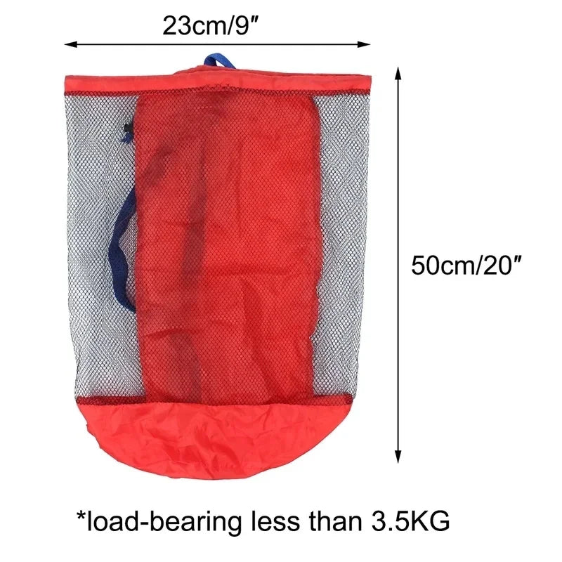 New Beach Bag Foldable Mesh Swimming Bag Toys Basket High Capacity Storage Bag for Kids Outdoor Children Swimming Dry Sack