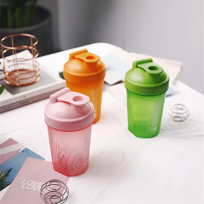 Sport Shaker Bottle 400ML Whey Protein Powder Mixing Bottle Sport Fitness Gym Shaker Outdoor Portable Plastic Drink Bottle