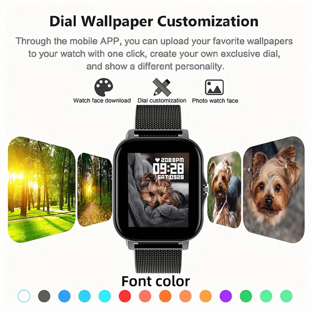 2024 NEW SmartWatch Android Phone 1.44" Colour Screen Full Touch Custom Dial Smart Watch Bluetooth Call