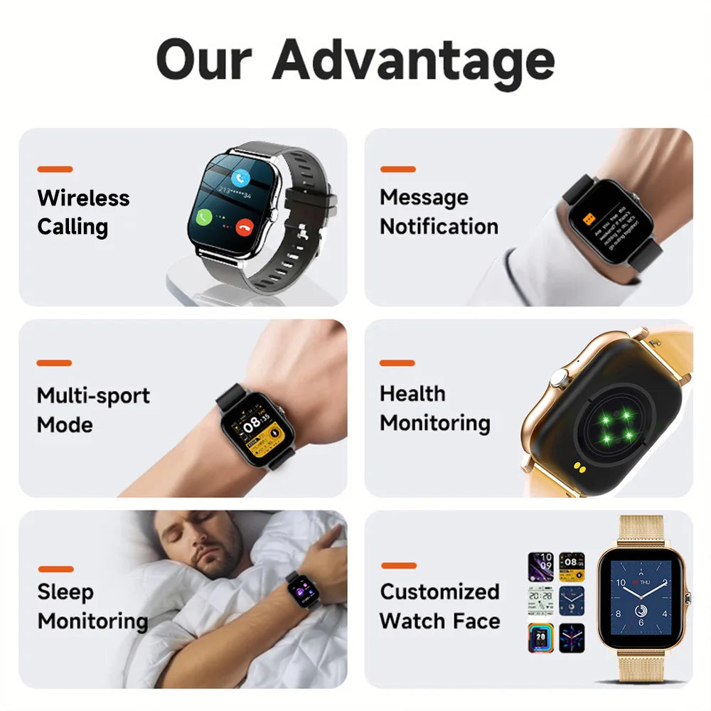 2024 NEW SmartWatch Android Phone 1.44" Colour Screen Full Touch Custom Dial Smart Watch Bluetooth Call