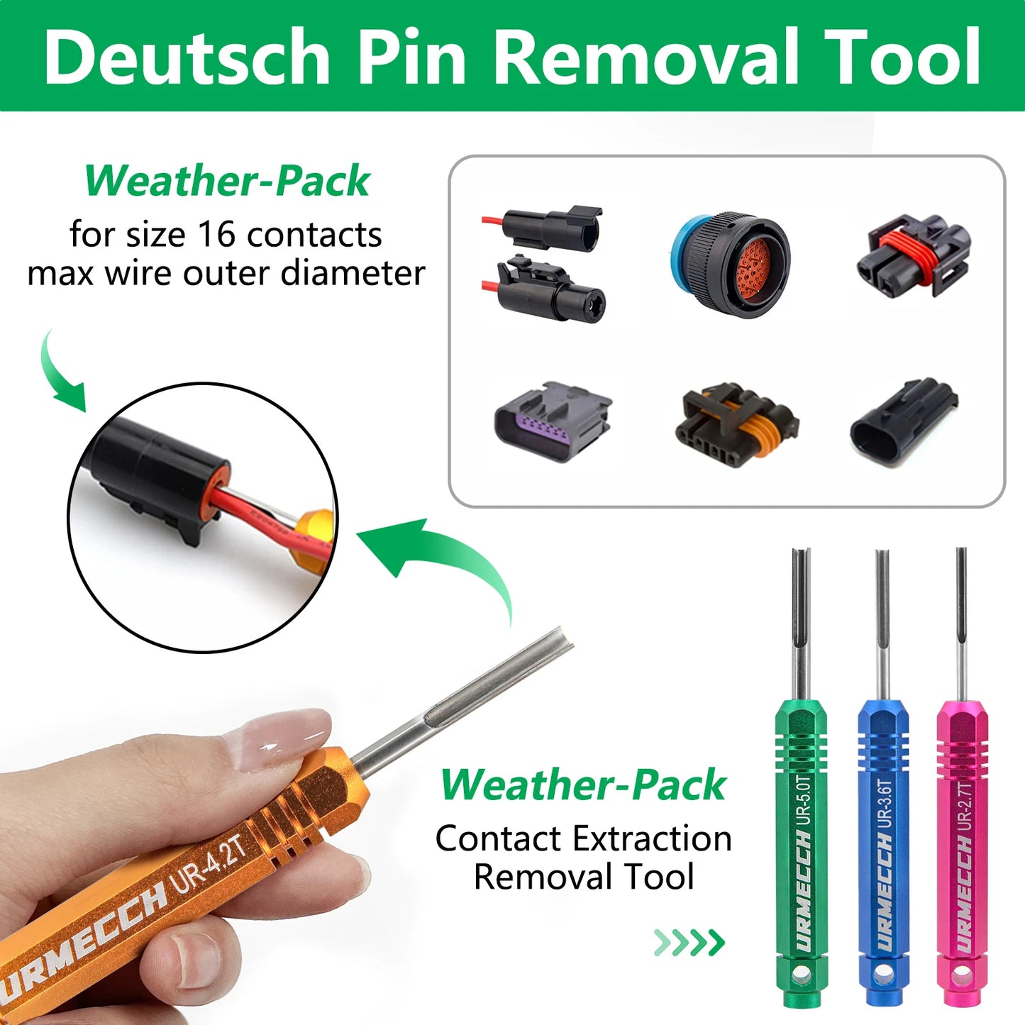 1PC Pin Removal Tool Terminal Release Tool Kit for Deutsch DT, DTM, DTP and HD Series Connectors